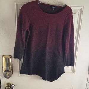 Simply Vera Vera Wang Burgundy and Black Ombre Long Sleeve Top